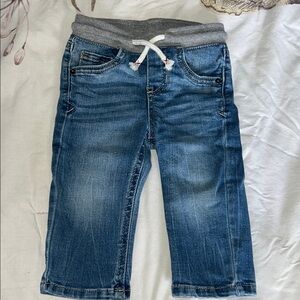 Kids Blue Denim Jeans with Gray Waistband